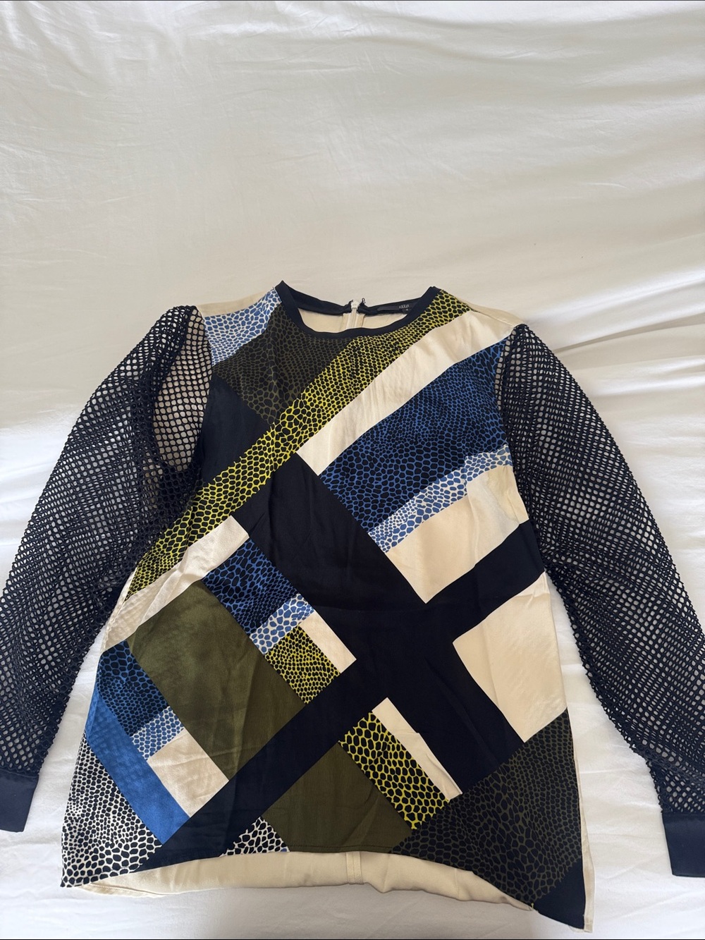 Tibi Black and Cream Dress with Branded Waistband